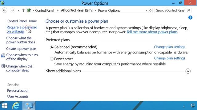 Disabling the Password Requirement When Resuming From Sleep Mode - Windows 8 | HP Computers | HP смотреть онлайн