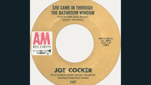 Joe Cocker "She Came in Through the Bathroom Window" promo mono vinyl 45 смотреть онлайн