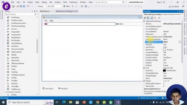 C# tutorial: How to Create Web Browser in c# visual studio | How to use web browser control in C#