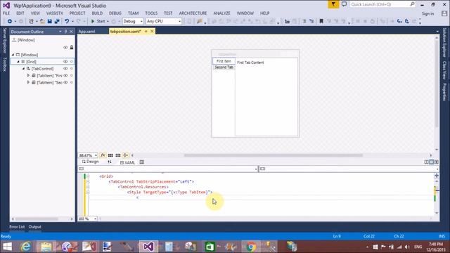 TabItem Position of TabControl in WPF смотреть онлайн