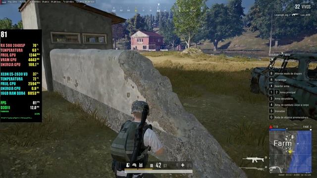 PlayerUnknown's Battlegrounds | RX 580 2048SP 8GB | XEON-2630 V3 | 16GB | LOW/MÉDIO | 1080P | 60 FP смотреть онлайн