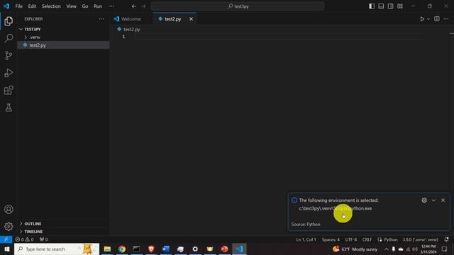 Python in VS Code (Windows): Install, Run, Debug, and Install Packages in Virtual Environment смотреть онлайн