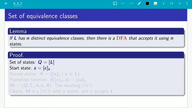 UIUC CS 374 FA 20: 6.5.2. Myhill-Nerode theorem - Part II: One automata to rule them смотреть онлайн