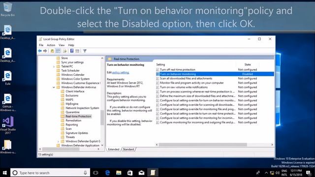 How to: Disable Windows Defender Antivirus using Group Policy смотреть онлайн