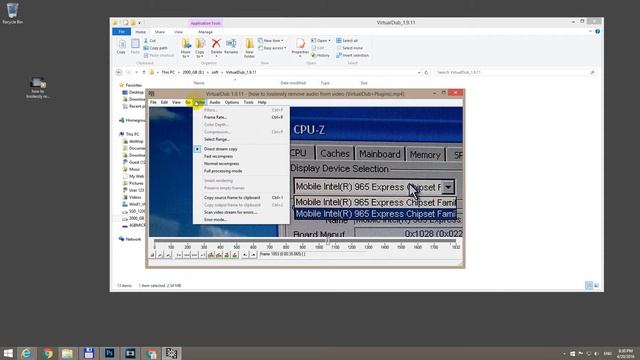 How to Losslessly Remove Audio from an MP4 (VirtualDub 32bit + QuickTime.vdplugin) смотреть онлайн