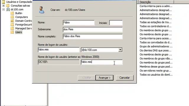 7 - Criar Usuários no ADDS do Windows Server 2008 R2 смотреть онлайн