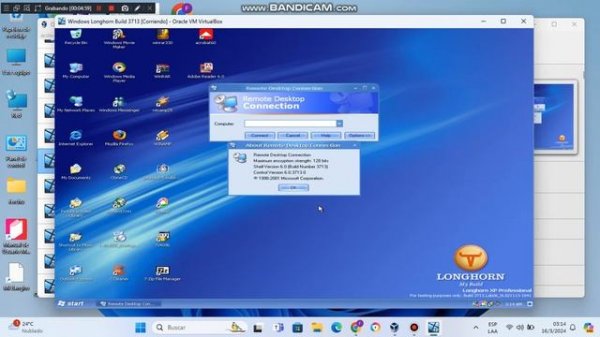 Windows Longhorn XP Professional M3 2002 Build 3713 en virtual machine parte 1