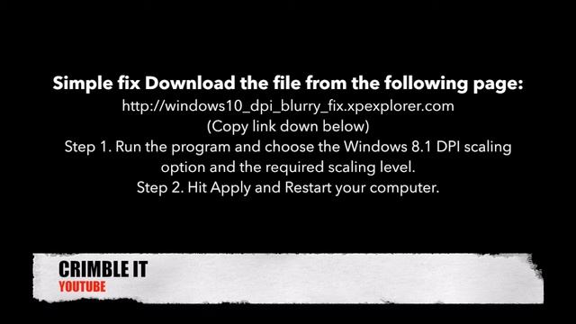 Windows 10 dpi Blurry Text fix смотреть онлайн
