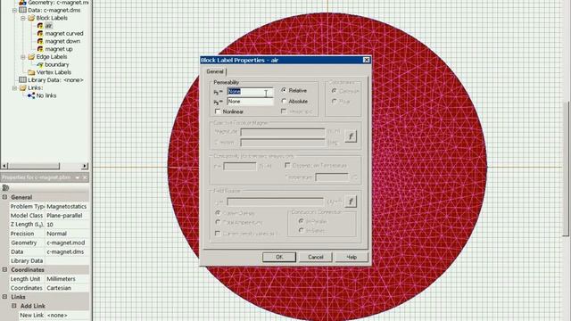 QuickField 6.3.2 - Ferromagnetic C-magnet смотреть онлайн