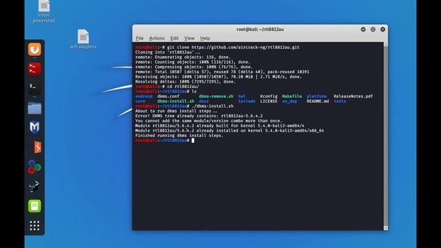 Installing RTL8812AU driver in kali linux смотреть онлайн