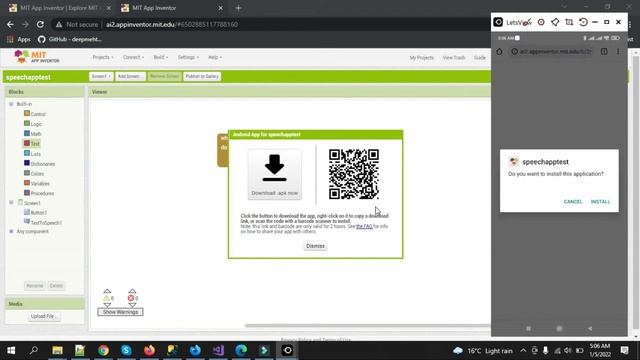 MIT App Inventor - Installing APK File On Phone - Lesson 12