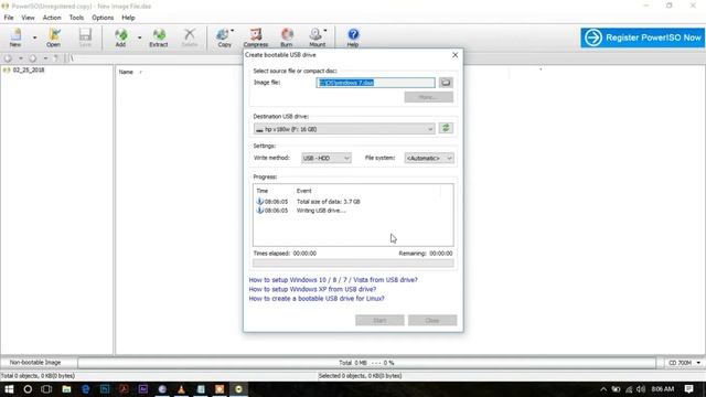 How to create a bootable pendrive use PowerISO смотреть онлайн
