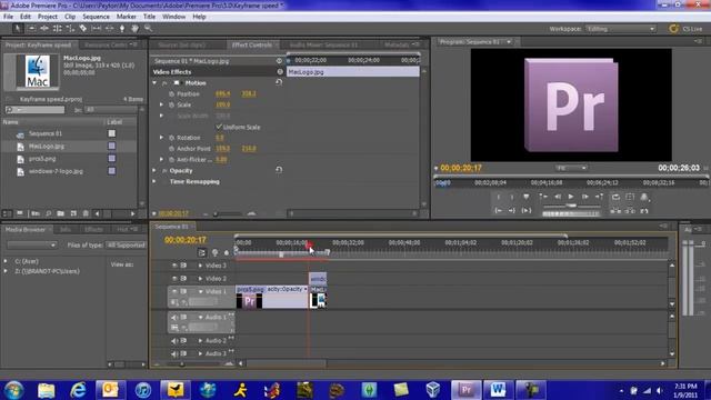 Adobe Premiere Pro CS5 Tutorial: Changing Keyframe Speed смотреть онлайн