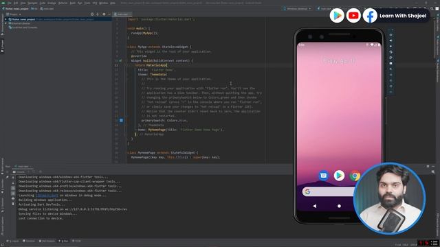 Creating New Flutter Project and running on all supported platforms (EXCEPT Linux) смотреть онлайн