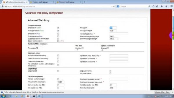 How to use web proxy on IPFire