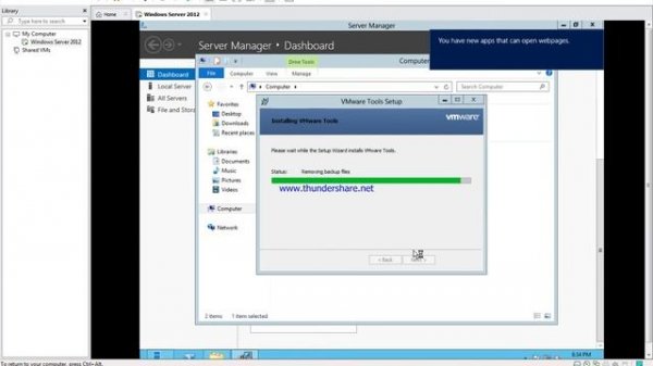 How to install VMware tools in windows server 2012