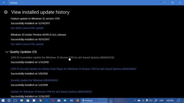 Cumulative update for Windows 10 Fall Creators update January 31st 2018 смотреть онлайн