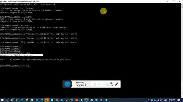 System error 6118 net view in Command prompt... смотреть онлайн