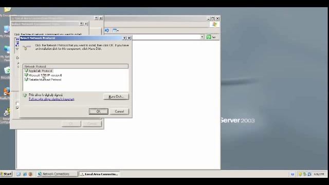 Installing AppleTalk Protocol in Windows 2003 Server смотреть онлайн