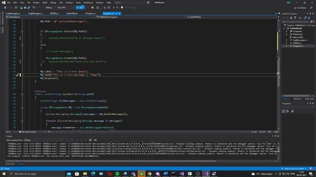 MSMQ Receive message Visual studio C# смотреть онлайн