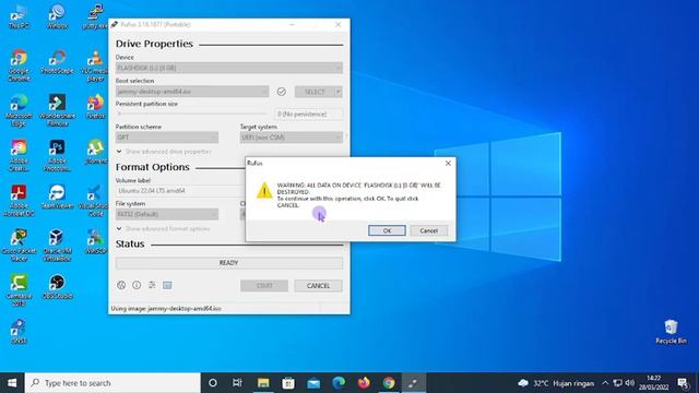 CARA MEMBUAT BOOTABLE FLASHDISK LINUX UBUNTU DESKTOP 22.04 MENGGUNAKAN RUFUS смотреть онлайн