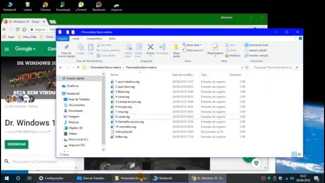 Alterar a cor dos cabeçalhos de janelas inativas no Windows 10! смотреть онлайн
