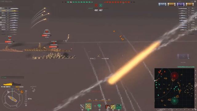 World of Warships - KMS Tirpitz Replay - Survivor смотреть онлайн