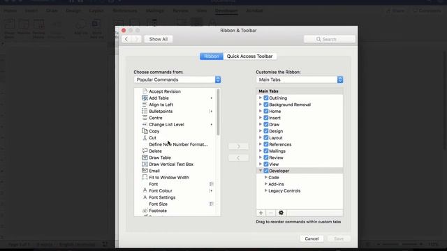 How to add the developer tab in the ribbon in Microsoft Word for Mac смотреть онлайн