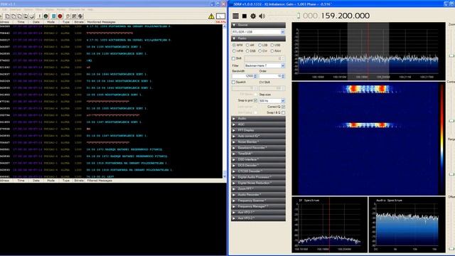 SDRSharp + VB CABLE + PDW, Ньюком пейдж Воронеж, 159.200 MHz, POCSAG decoding, RTL2832U + R820T смотреть онлайн