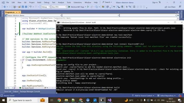 Building Hybrid Windows Form Blazor Server App in Visual Studio 2022 C# .NET 7 and ElectronNET.API. смотреть онлайн