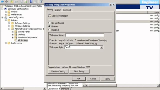 Apply Wallpaper in Clients via GPO from ADDS - Windows Server 2008 смотреть онлайн