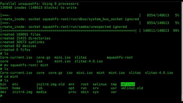 Extracting SQUASHFS files on Linux initrd.gz tutorial смотреть онлайн