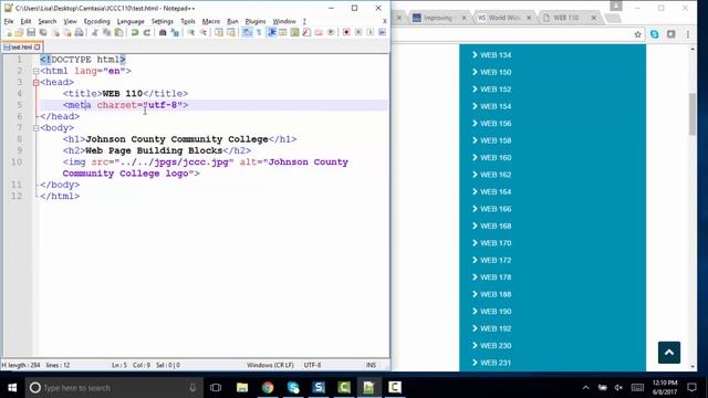 WEB 110 - HTML & CSS - Objective 1 of 9 Web Page Building Blocks and Standards смотреть онлайн