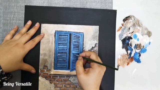 How to paint a Window ||Bougainvillea Acrylic Painting || Step By step Tutorial For Beginners смотреть онлайн