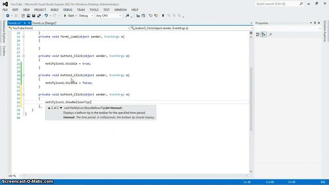(C#) How to Use the NotifyIcon Component - decliciousVB смотреть онлайн