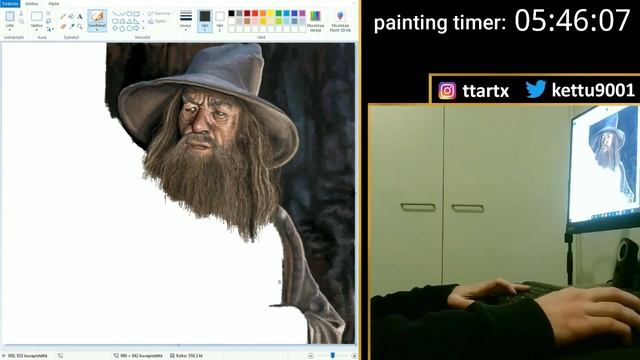 Drawing Gandalf in MS Paint (with a mouse) смотреть онлайн