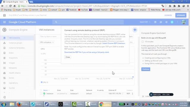Google VPS Cloud :create Windows Server 2008 and login RDP смотреть онлайн