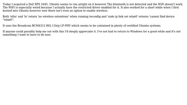 Ubuntu: WiFi and Bluetooth will not work on Dell Studio XPS 1645 смотреть онлайн
