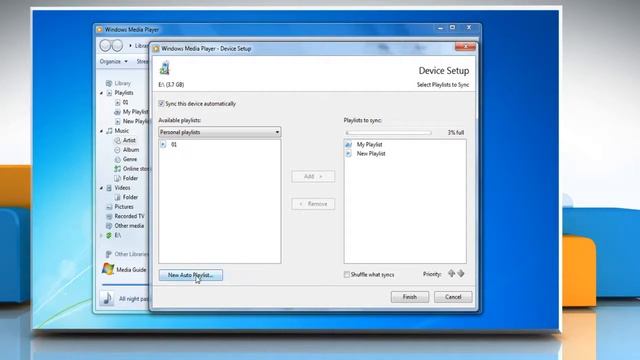 How to set files on a device to sync automatically in Windows® Media Player смотреть онлайн