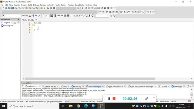 Lecture #4 How to print Hello World in C using CodeBlocks смотреть онлайн