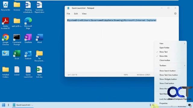 Add the Quick Launch Toolbar Back to Windows 11 - **UPDATED** смотреть онлайн