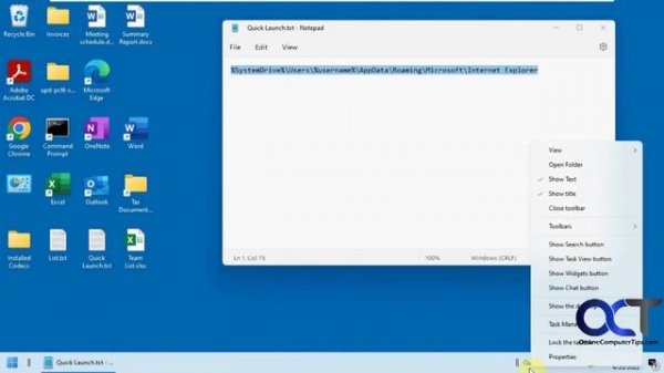 Add the Quick Launch Toolbar Back to Windows 11 - **UPDATED**