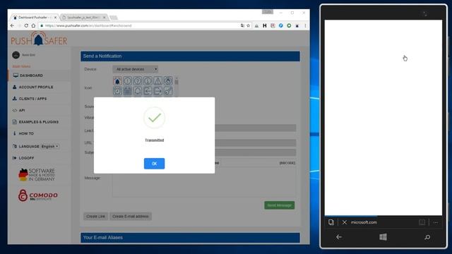 Pushsafer.com - Look & Feel - Windows 10 Gerät смотреть онлайн