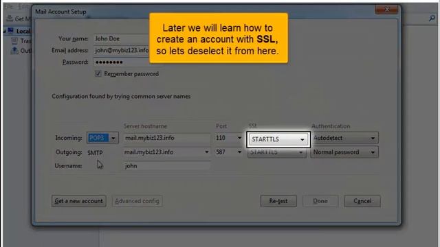 Configuring a POP email account in ThunderBird смотреть онлайн