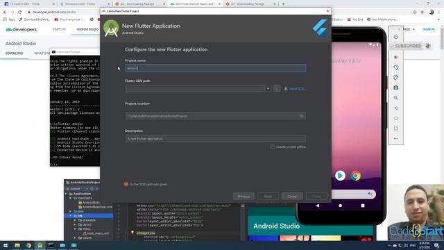 3- Flutter installing flutter on windows смотреть онлайн