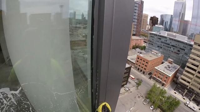Post-construction rope access high-rise window cleaning with rigging смотреть онлайн