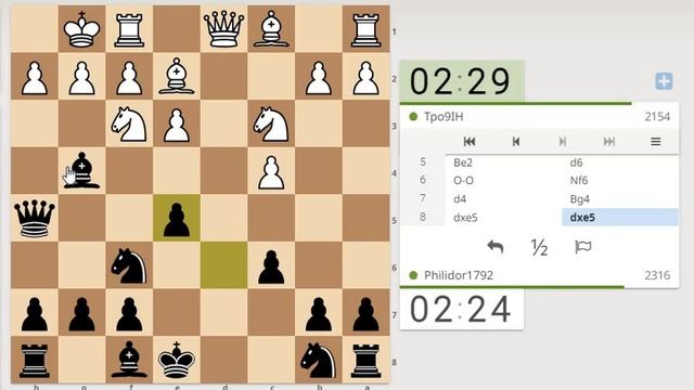 Английская партия. Вариант 2...Фh4?! Как по маслу! смотреть онлайн