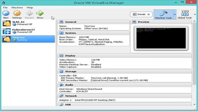 TinyCore linux VirtualBox Oracle смотреть онлайн