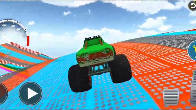 Monster Truck Mega Ramp Stunts: Green Monster Truck Racing Game - Android Gameplay смотреть онлайн