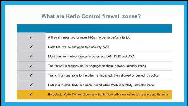 Kerio Control UTM v9.3 - 10 - Security zones (Firewall) смотреть онлайн
